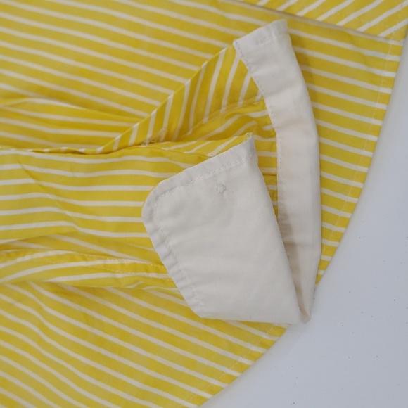 Lilly Pulitzer Yellow/White Stripe Button Down with Ruffle Detail Women's Size 6 - Picture 4 of 8